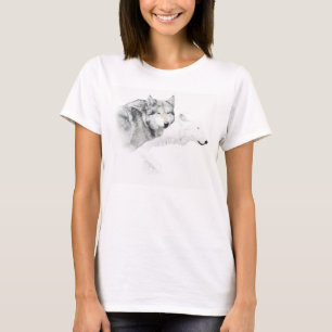 grey wolf and white wolf T-Shirt