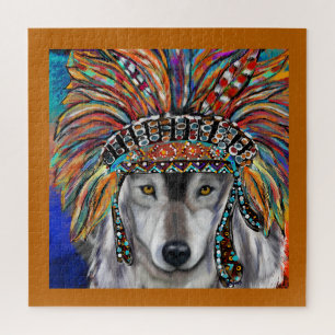 Grey Wolf Art Jigsaw Puzzle