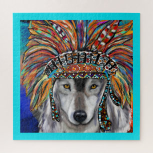 Grey Wolf Art Jigsaw Puzzle