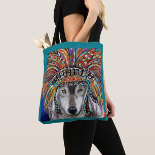 Grey Wolf Art Tote Bag
