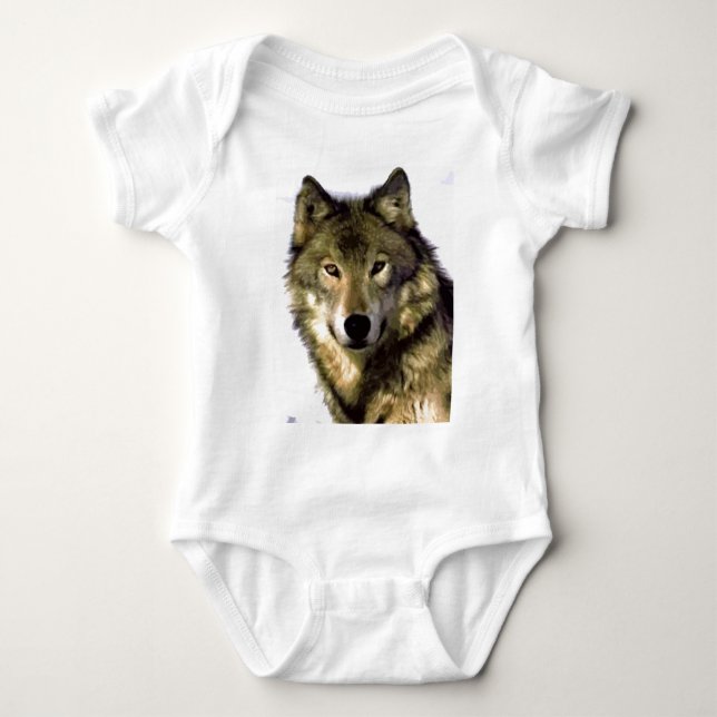 Grey Wolf Baby Bodysuit (Front)