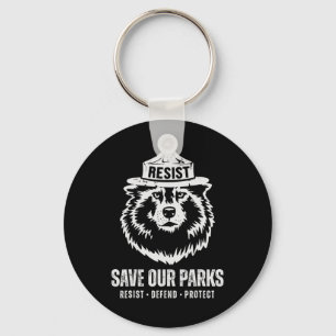 Grey Wolf Bear Resist Protect National Park Women Key Ring