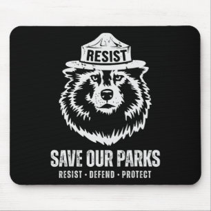 Grey Wolf Bear Resist Protect National Park Women Mouse Pad