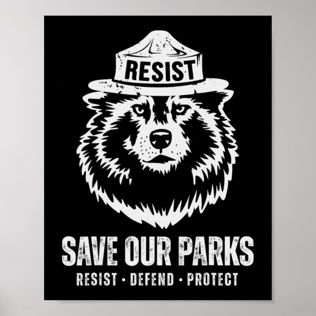 Grey Wolf Bear Resist Protect National Park Women  Poster (Front)