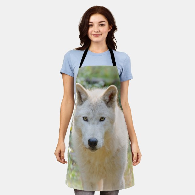 Grey Wolf, Canadian Animal Photography Apron (Worn)