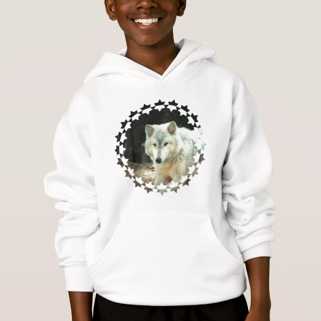 Grey Wolf Children's Hooded Sweatshirt (Front)
