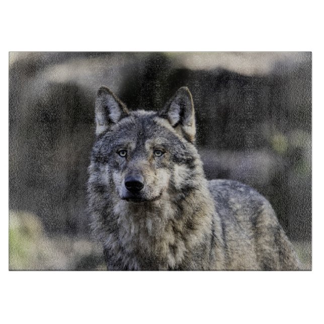 Grey Wolf Cutting Board (Front)