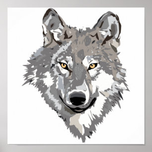 Grey Wolf Design Poster