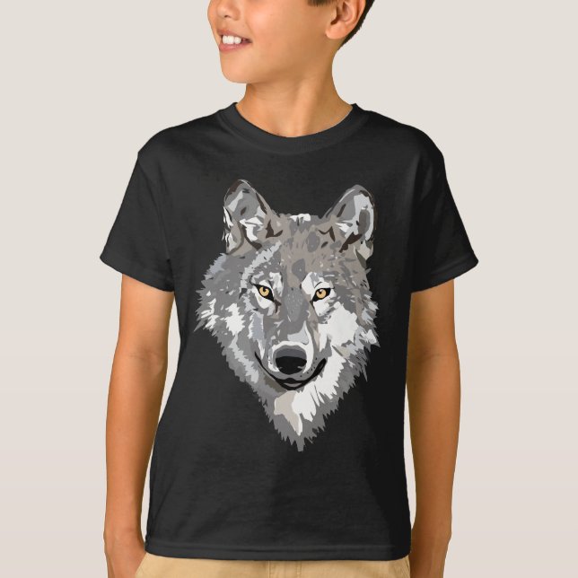 Grey Wolf Design T-Shirt (Front)