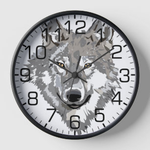 Grey Wolf Design Wall Clock