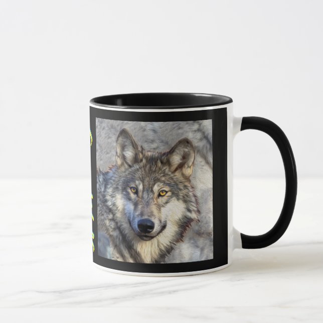 Grey Wolf Dignity Mug (Right)