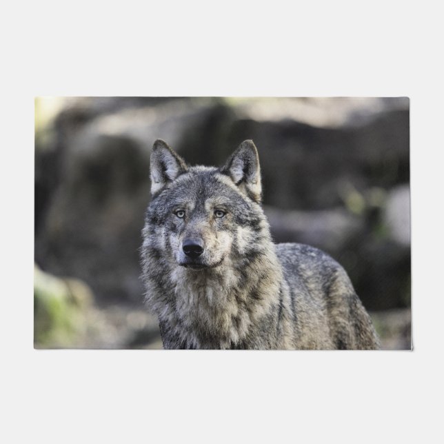 Grey Wolf Doormat (Front)