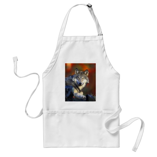 Grey Wolf, Endangered Species Digital Photography Standard Apron (Front)