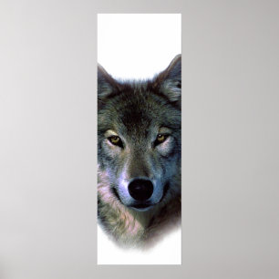 Grey Wolf Eyes Motivational Door Poster