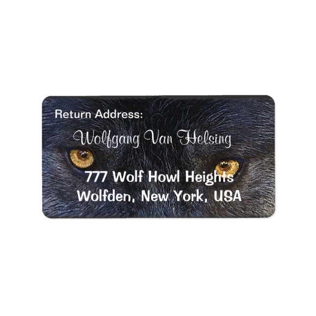 GREY WOLF EYES Wildlife Return Address Labels (Front)