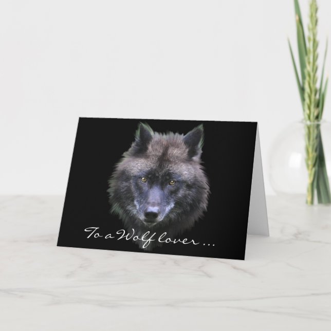 GREY WOLF EYES Wildlife Supporter blank note-cards Card (Front)