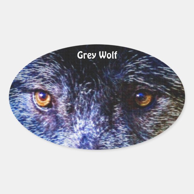 GREY WOLF EYES Wildlife Supporter Stickers (Front)