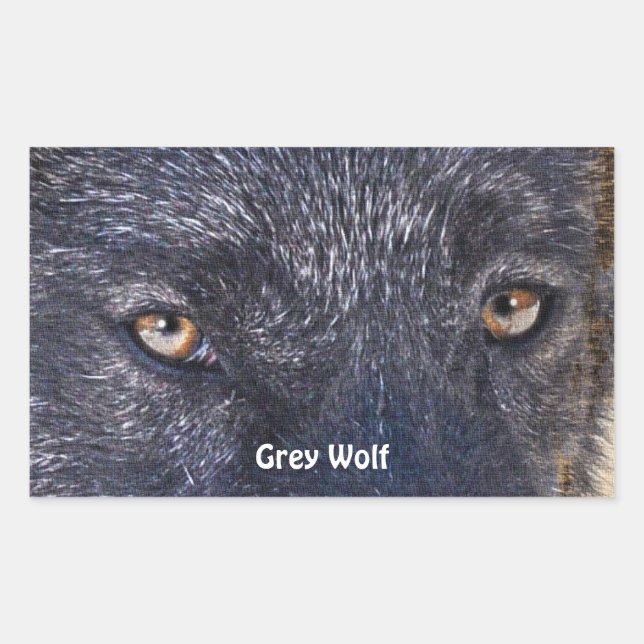 GREY WOLF EYES Wildlife Supporter Stickers (Front)