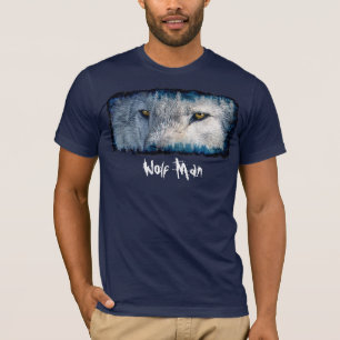 Grey Wolf Eyes Wolf Man T-Shirt