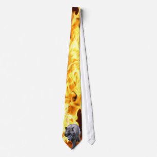 Grey Wolf & Forest Flames Wildlife Tie