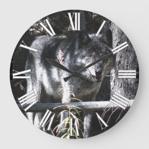 Grey Wolf & Forest Photo Clock