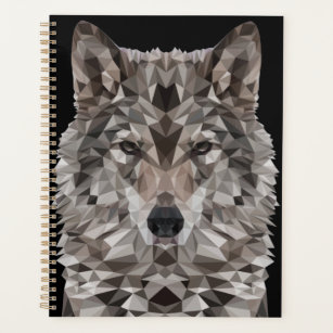 Grey Wolf Geometric Portrait Planner