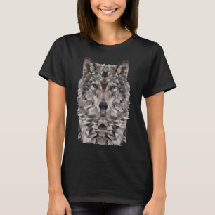 Grey Wolf Geometric Portrait T-Shirt