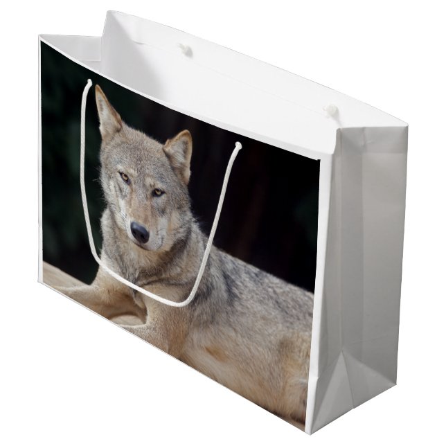 Grey Wolf Gift Bag (Front Angled)