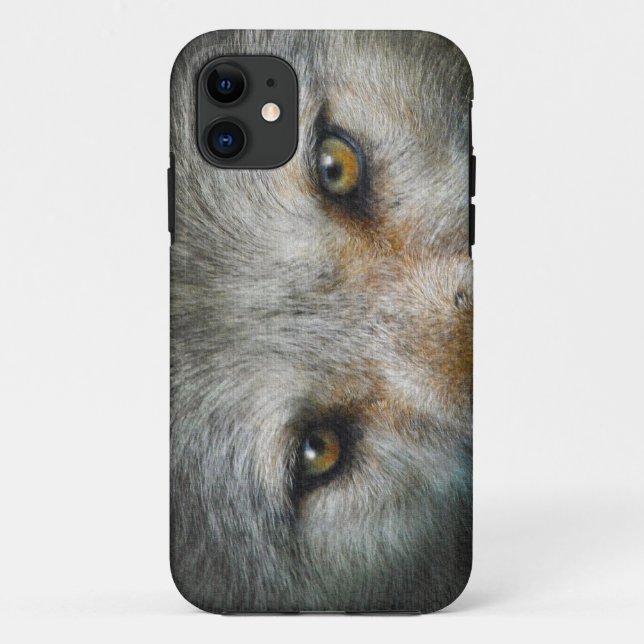 Grey Wolf Golden Eyes Wildlife Gift Case-Mate iPhone Case (Back)