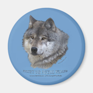 GREY WOLF HEAD Magnet