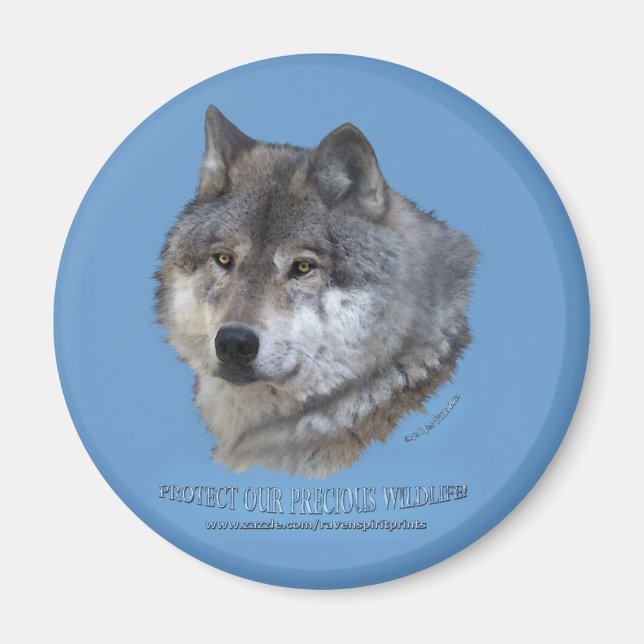 GREY WOLF HEAD Magnet (Front)