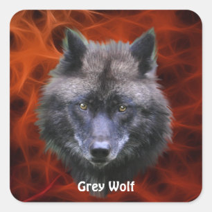 GREY WOLF HEAD Wildlife Supporter Stickers