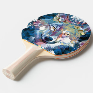 Grey Wolf Head - Wolf Ping Pong Paddle