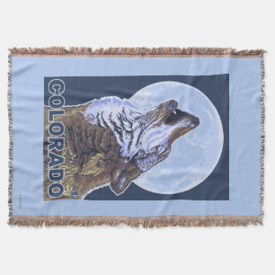 Grey Wolf HowlingColorado Throw Blanket