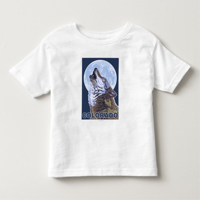 Grey Wolf HowlingColorado Toddler T-Shirt (Front)