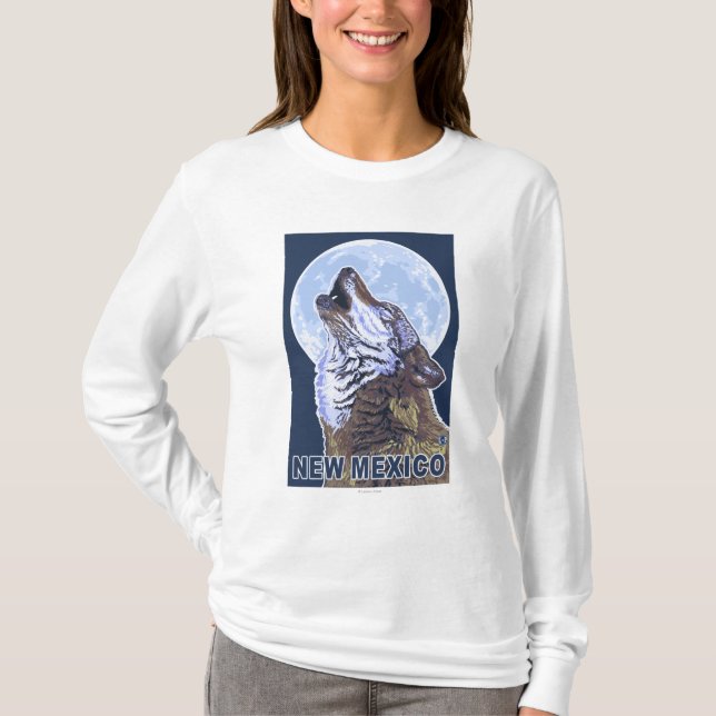 Grey Wolf HowlingNew Mexico T-Shirt (Front)