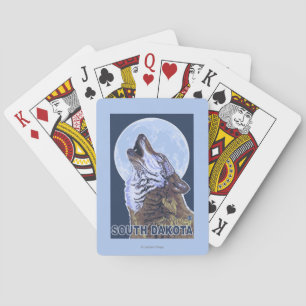 Grey Wolf HowlingSouth Dakota Playing Cards