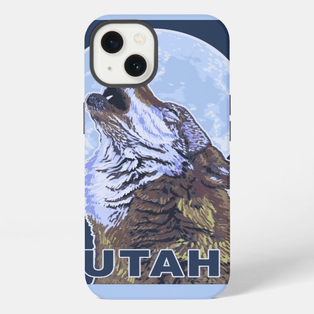 Grey Wolf HowlingUtah iPhone Case (Back)