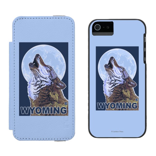 Grey Wolf HowlingWyoming Incipio iPhone Wallet Case (Side by Side)