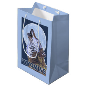 Grey Wolf HowlingWyoming Medium Gift Bag
