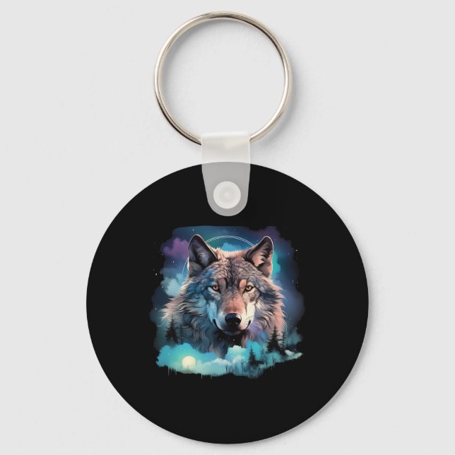 Grey Wolf Hunting Grounds1  Key Ring (Front)