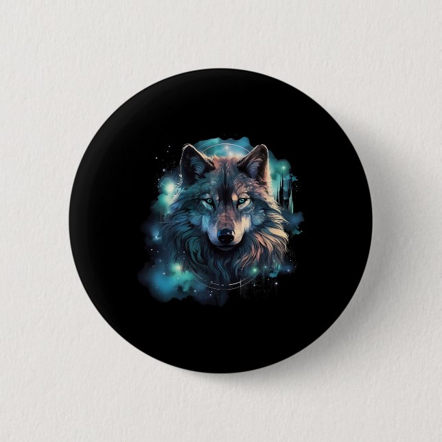 Grey Wolf Hunting Grounds  6 Cm Round Badge (Front)