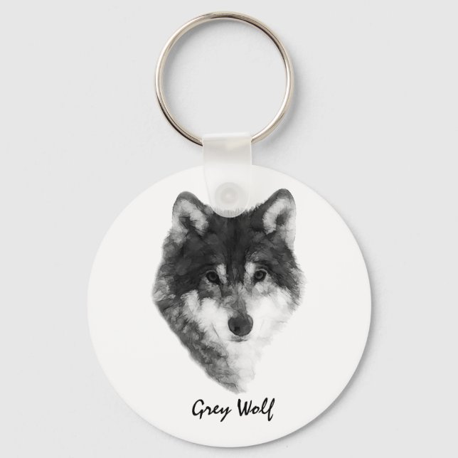 Grey Wolf impressive Key Ring (Front)