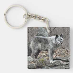 Grey Wolf Key Ring