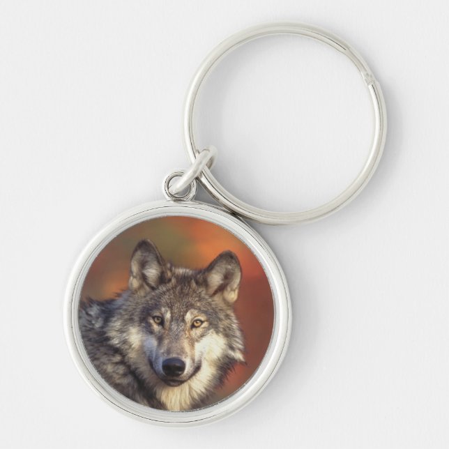 Grey Wolf Keychain (Front)