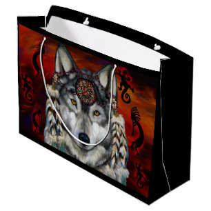 GREY WOLF LARGE GIFT BAG