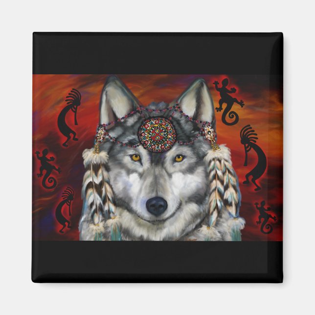 Grey Wolf Magnet (Front)