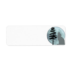 Grey Wolf Moon Return Address Label