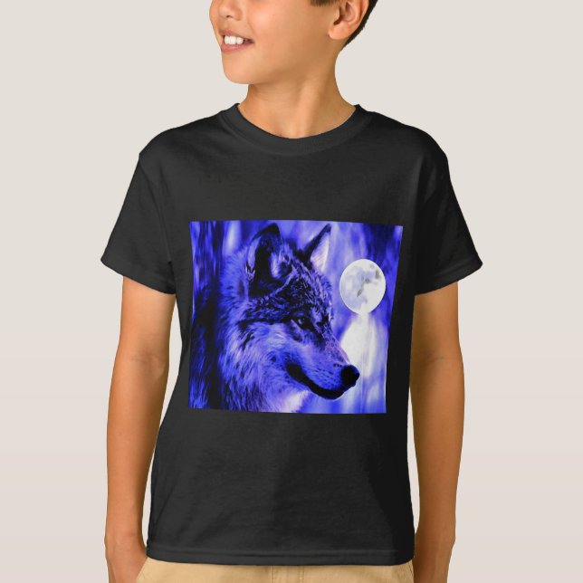 Grey Wolf & Moon T-Shirt (Front)