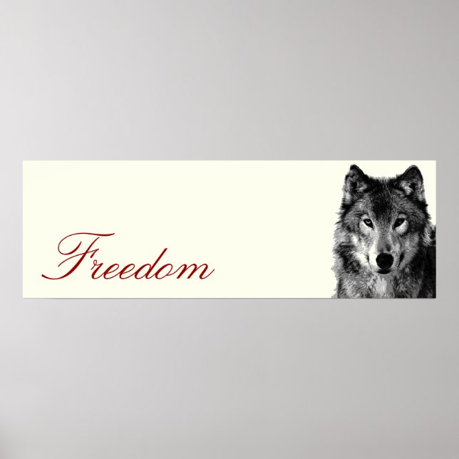 Grey Wolf Motivational Poster Print (Front)